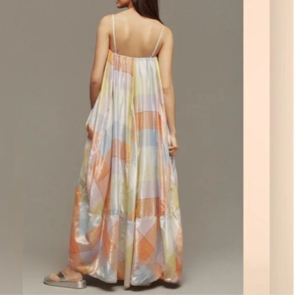 Anthropologie Pilcro Sleeveless Plaid Tent Maxi Dress size M - Picture 2 of 10